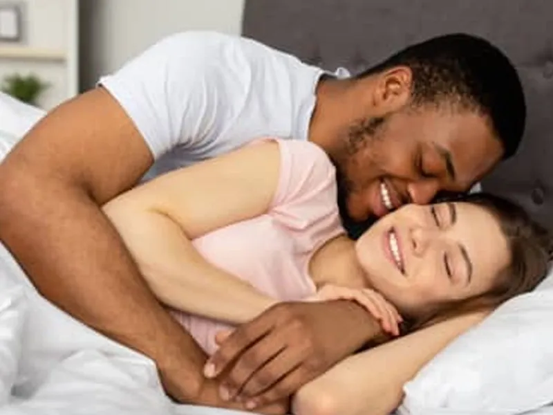 Couple laughing together
