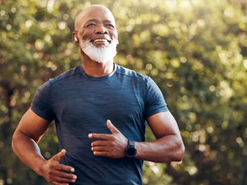 Man jogging outdoors