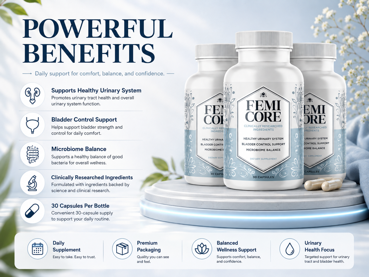 FemiCore powerful benefits: bladder control, confidence, and better sleep