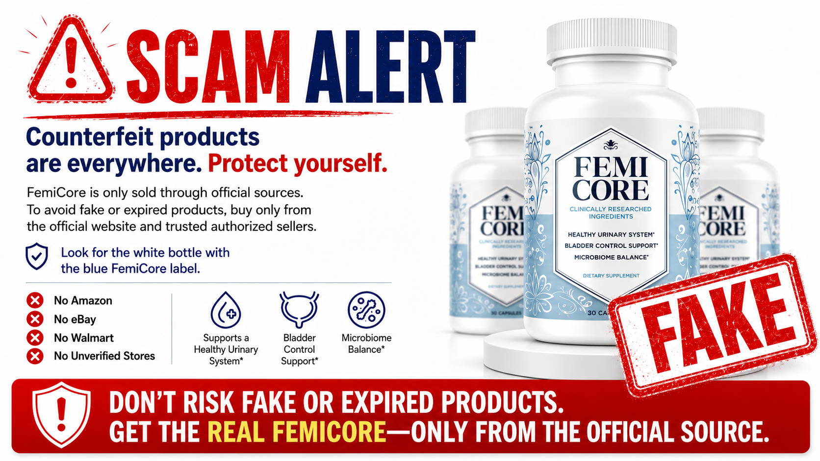 FemiCore scam alert: watch for counterfeit listings